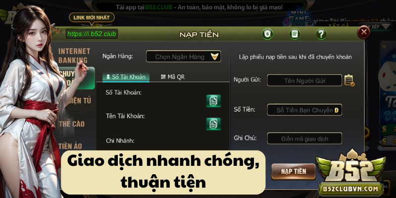 Giao dịch nhanh chóng, thuận tiện Giao dịch nhanh chóng, thuận tiện