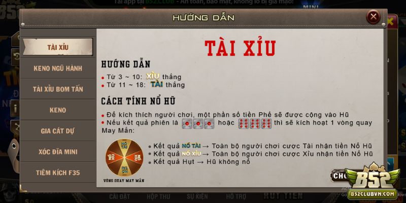 Luật chơi của game cược tài xỉu ăn tiền thật